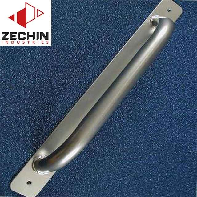 Custom steel tube grab handle mounting plate fabrication